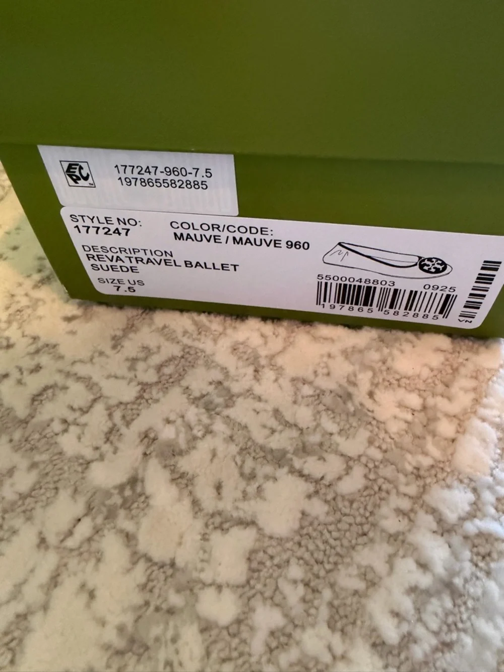 Tory Burch Plum Suede Logo Ballet Flats